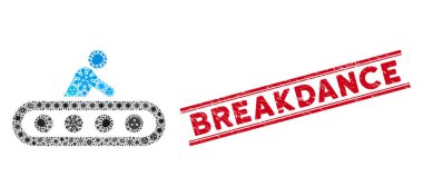 Biyolojik Tehlike Kolajı Yolcu Taşıyıcı Simgesi Simgesi ve Satırlarla Tehlike Kırpma Mührü