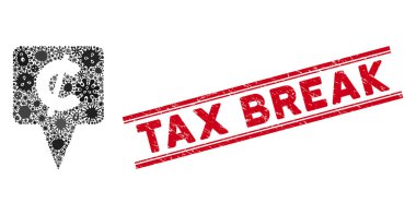 Ateş Kolajı Haritası İşaretleyici Simgesi ve Satırlarla Tehlike Vergisi Kırılma Damgası