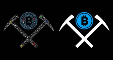 Fişek Kablosu Çerçevesi Bitcoin Madencilik Çekiçleri Benekli Simge