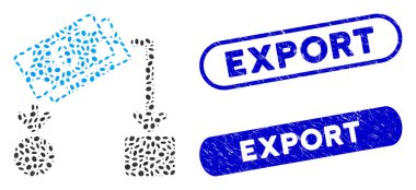 Elipse Mozaik Euro Nakit Akışı Çizilmiş İhracat Damgaları