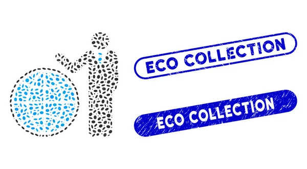 Elíptica Mosaico Gerente Planetario con Texturizado Eco Colección marcas de agua — Vector de stock