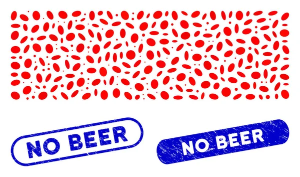 Collage elíptico quitar con rayado sin marcas de agua de cerveza — Vector de stock