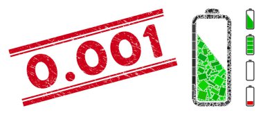 Pil Seviyesi Mozaiği ve Çizgiler ile 0.001 Filigran çizildi