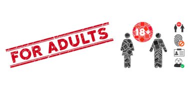 Yetişkinler için Mozaik ve Yetişkinler için Sıkıntı Çizgileri Damgalayın