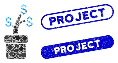 Dikdörtgen Mozaik İş Projesi Tesisi Dokulu Proje Damgaları