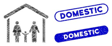 Rectangle Mosaic Family Cabin with Distress Domestic Seals