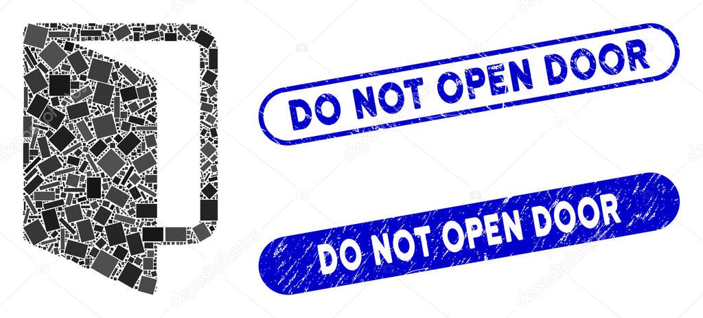 Rectangle Mosaic Open Door with Textured Do Not Open Door Stamps