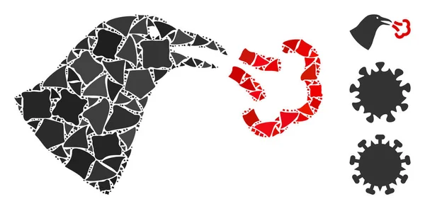 Grippe aviaire à mailles arrondies avec taches arrondies — Image vectorielle