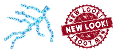 Coronavirus Mozaik Nehir Simgesi Yeni Görünüm Mühürlü