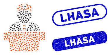 Oval Mosaic Medical Official Lecture with Scratched Lhasa Seals