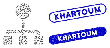 Ellipse Mosaic Hierarchy with Grunge Khartoum Watermarks