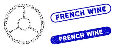 Ellipse Collage Clock Wheel with Textured French Wine Seals