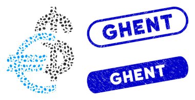 Çizilmiş Gent Filigranı Oval Mozaik Para Birimi