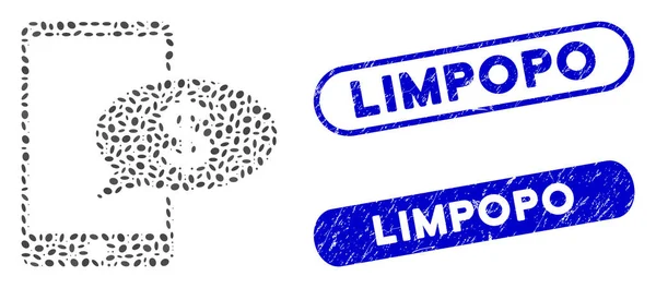 Ellipse Collage Mobile Financial Message with Distress Limpopo Watermarks