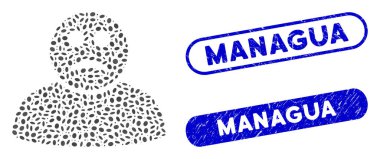 Sıkıntılı Managua Filigranlı Elips Kolajı Üzücü Kişi