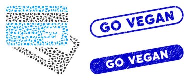 Elips Kolajı Dash Bankacılık Kartları ile desenli Go Vegan Filigranı