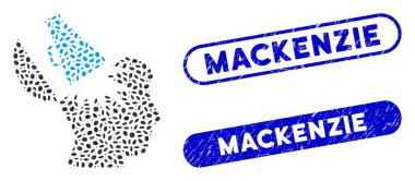 Oval Mozaik Açık Beyin Megafonu ve Tırmalanmış Mackenzie Filigranı