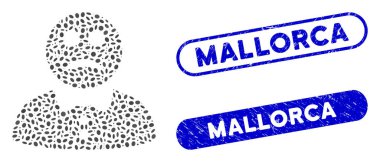 Oval Kolaj Hüzünlü Çocuk Grunge Mallorca Mührü ile