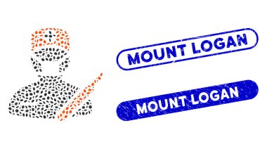 Tırmalanmış Logan Dağı Mührü olan eliptik Mozaik Cerrahı