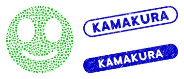 Oval Mozaik Mutlu Gülümseme Grunge Kamakura Filigranlarıyla