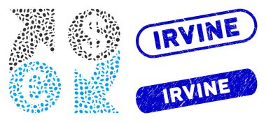 Grunge Irvine Filigranlı Eliptik Kolaj Euro Dolar Takas Okları