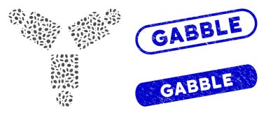 Dokulu Gabble Filigranı Eliptik Mozaik Topluluğu