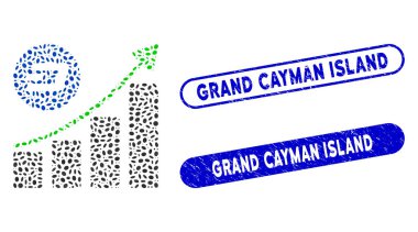 Elips Mozaik Büyüyen Eğilimi Büyük Cayman Adası Damgaları ile