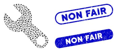 Oval Kolaj Anahtarı ile Grunge Non Fair Seals