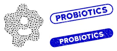 Grunge Probiyotik Filigranlı Oval Kolaj Ameba