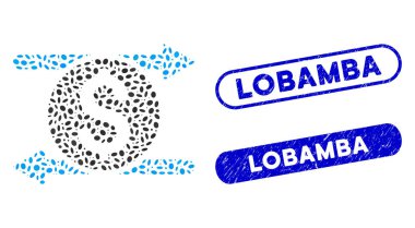 Grunge Lobamba Filigranlarıyla Elips Mozaik Para Takası