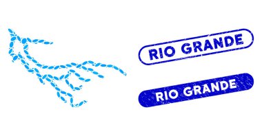 Rio Grande Mühürlü Noktalı Kolaj Nehri