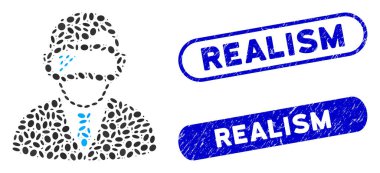 Elips Mozaik Artırılmış Gerçeklik Dokulu Gerçeklik Damgaları