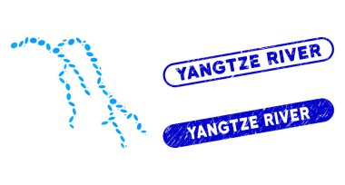 Dokulu Yangtze Nehri Mühürlü Oval Mozaik Nehri