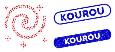 Kourou Tehlike Damgalı Oval Mozaik Galaksi Yıldızları
