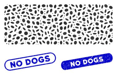 Grunge No Dogs Seals ile Oval Mozaik Eksi