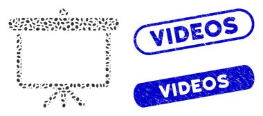 Dokulu Videolar Filigranı Eliptik Kolaj Projeksiyon Kurulu