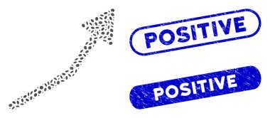 Çizilmiş Pozitif Mühürlü Elips Mozaik Pozitif Eğilim Oku