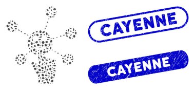 Ellipse Mozaik Basın Gülümseme Bankacılık Ağı Cayenne Damgaları ile