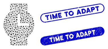 Pulları Uyarlamak İçin Grunge Zamanı Olan Eliptik Mozaik İzler