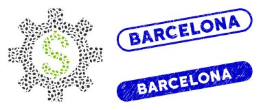 Sıkıntılı Barcelona Filigranlarıyla Eliptik Kolaj Finansal Geliştirme