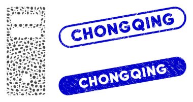 Çizilmiş Chongqing Damgaları ile Eliptik Mozaik Sunucu Ana Sistemi