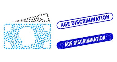 Grunge Yaş Ayrımcılığı Damgalı Oval Kolaj Banknotları