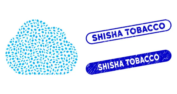 具有遇险Shisha烟草水印的椭圆马赛克云 — 图库矢量图片