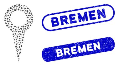 Sıkıntı Bremen Damgalı Eliptik Kolaj Haritası İşaretleyici