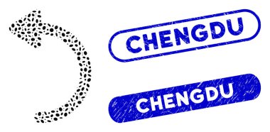 Oval Kolaj Ccw 'yi Grunge Chengdu Damgaları ile Döndür