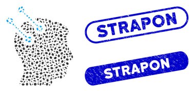 Oval Kolaj Sinirsel Arayüz Bağlayıcıları Grunge Strapon Filigranı