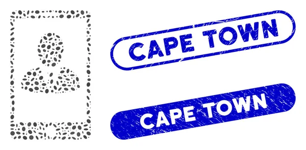 Ellipse Collage Phone Perfil de cliente con angustia Cape Town Watermarks — Archivo Imágenes Vectoriales