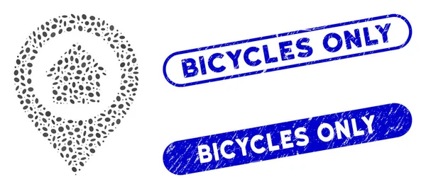 Ellipse Collage Home Marker with Distress Bicycles Tylko znaczki — Wektor stockowy