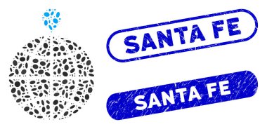 Grunge Santa Fe Mühürlü Dot Mozaik Kuzey Kutbu