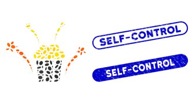 Elips Kolajı Patlamış Mısır Havai fişekleri Sıkıntılı Kendini Kontrol Damgaları